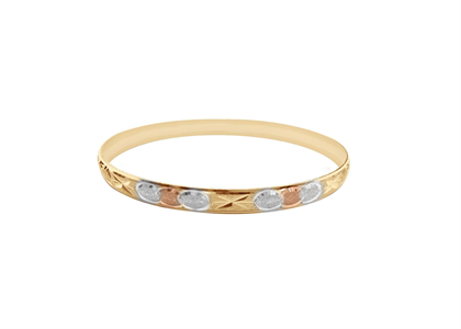 Tri Tone Plated | Diamond Cut Bangles